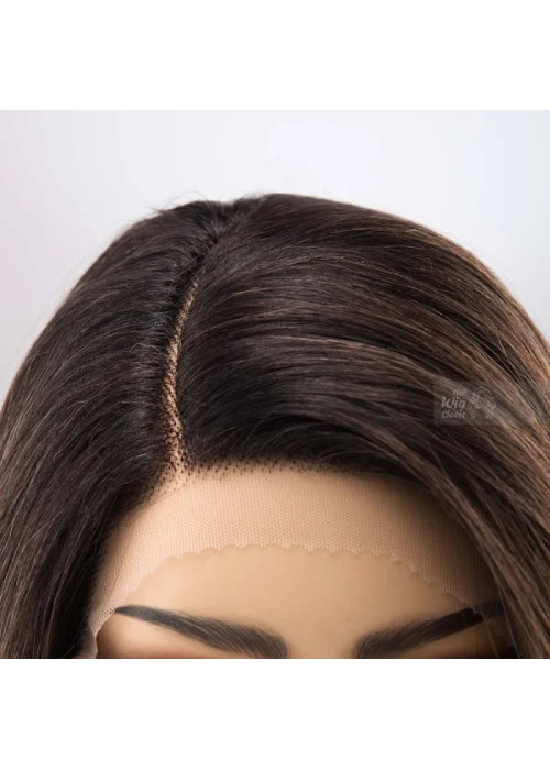 Peluca Natural Castaña con Reflejos - Cómoda y Versátil