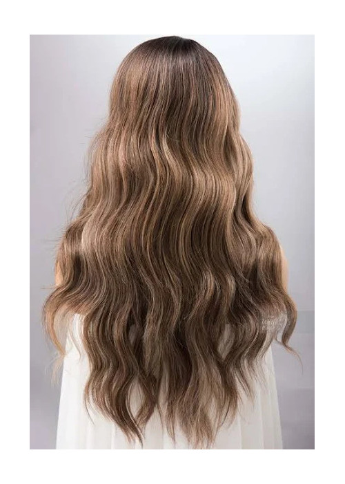 Peluca Natural Castaña con Reflejos - Cómoda y Versátil