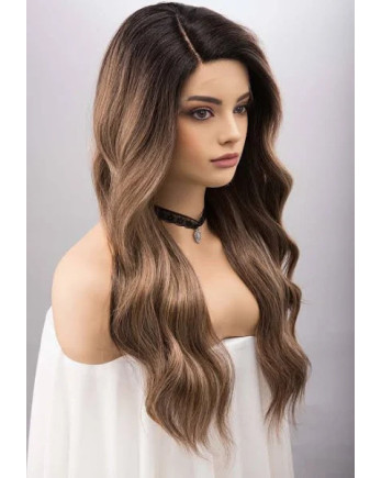 Peluca Natural Castaña con Reflejos - Cómoda y Versátil