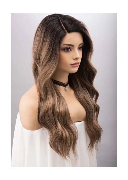 Peluca Natural Castaña con Reflejos - Cómoda y Versátil